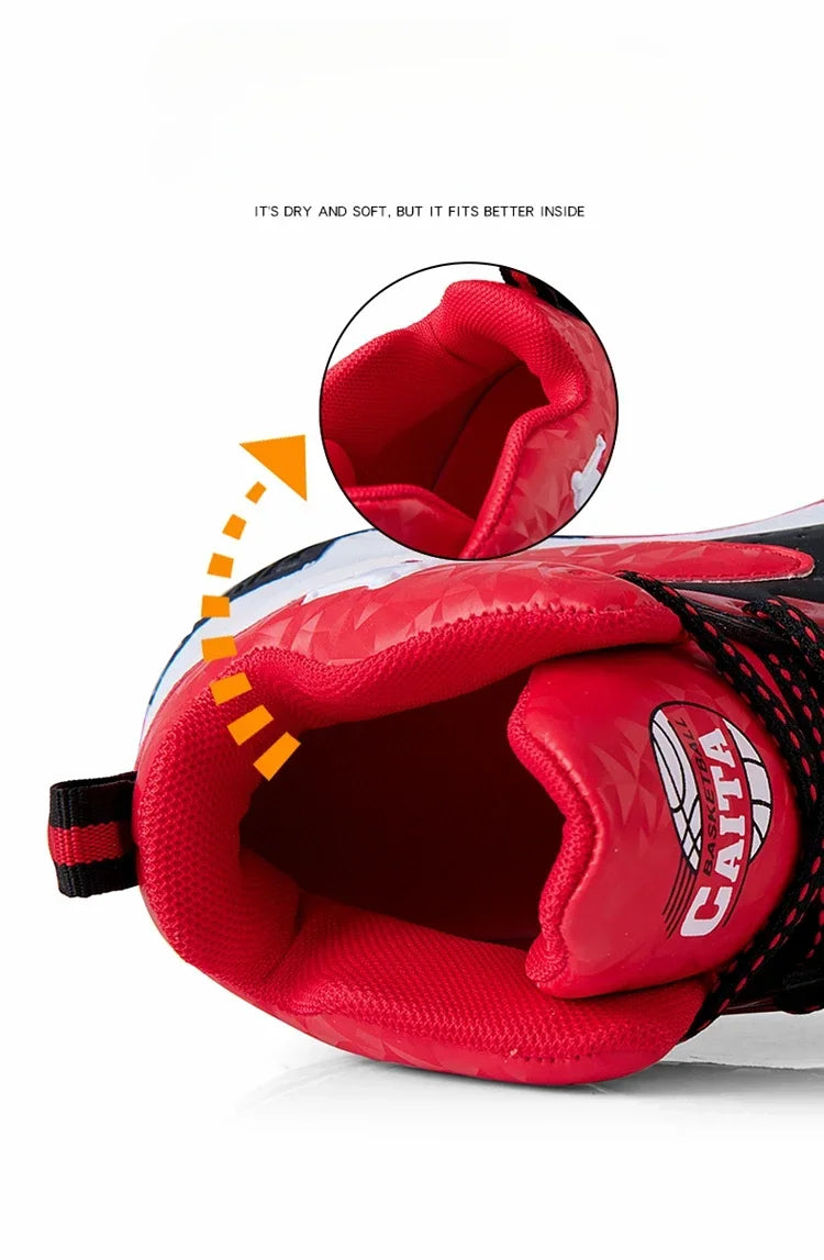 Kids basketball shoes by The Clothing Company Sydney, breathable sneakers with non-slip soles, designed for active play.