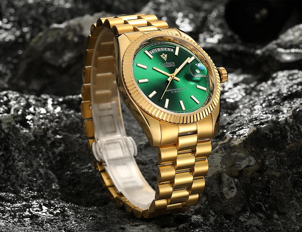 Cadisen DD40 men's luxury automatic wristwatch with sapphire glass, Miyota 8285 movement, water-resistant 10Bar, stylish mechanical watch