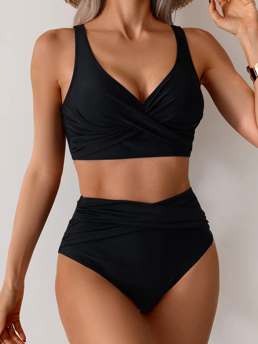 2 Piece Bikinis Push Up Swimsuits Beach Swim Wear Bathing Suits High Waist Bikini Set - The Clothing Company Sydney