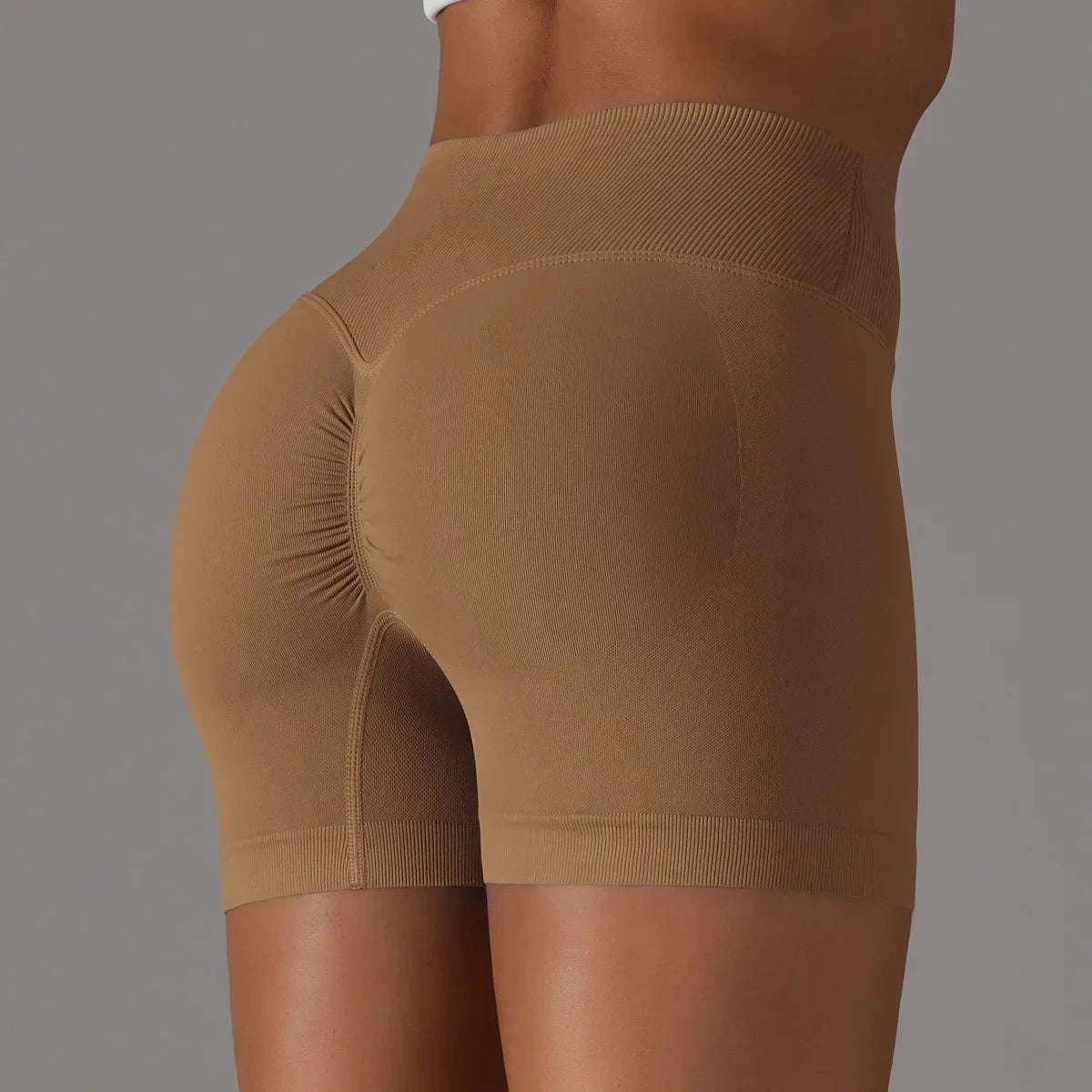 Women’s high waist fitness yoga leggings by The Clothing Company Sydney, seamless sports bike shorts with scrunch butt for workout and gym.