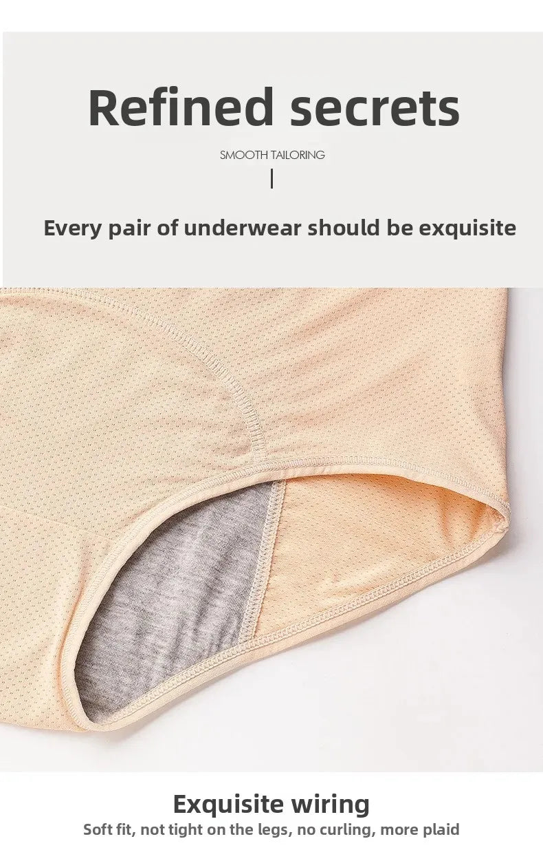 Plus size mesh period underwear for women by The Clothing Company Sydney, mid-waist, leak-proof menstrual panties.
