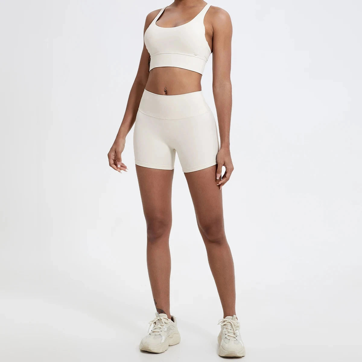 Women's high waist workout shorts from The Clothing Company Sydney, slim fit gym and cycling leggings for fitness and yoga.