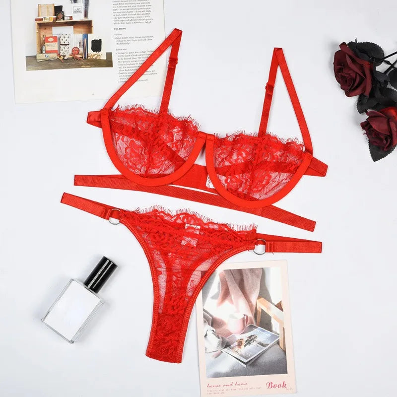 2 Piece Lingerie Woman Lace Transparent Underwear Fairy Embroidery Brief Push Up Bras Set The Clothing Company Sydney