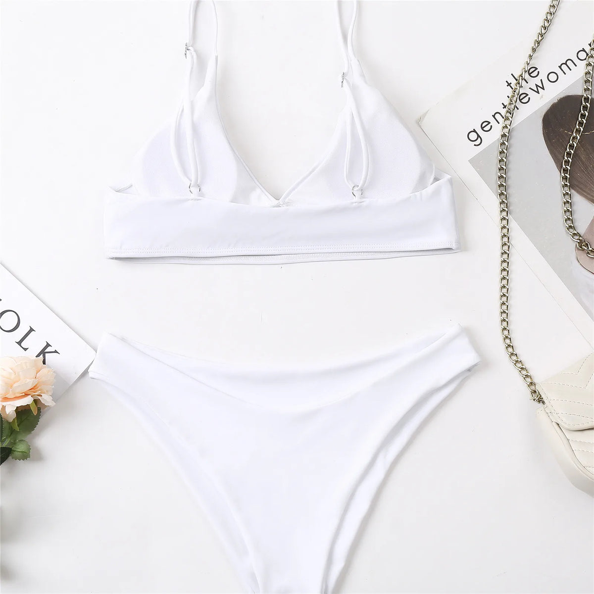 2 Piece Women's Push Up High Cut Bikini Set Two Piece Low Waist Swimsuit Fashion Swimming Set With Chest Pad Swimwear - The Clothing Company Sydney