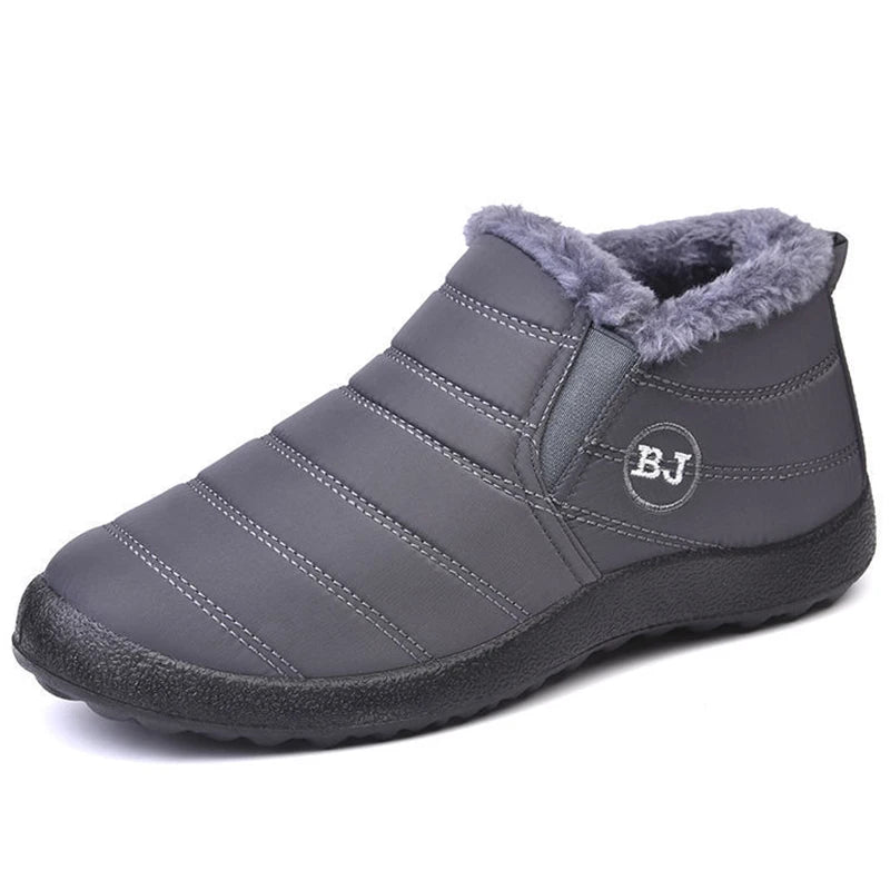 Women’s waterproof fur snow boots by The Clothing Company Sydney, slip-on ankle shoes with cozy fur lining and sturdy soles.
