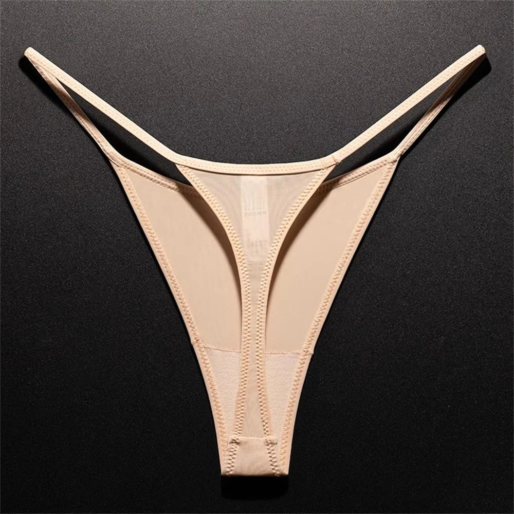 High slit leopard print ice silk seamless thong underwear by The Clothing Company Sydney, plus size G-string with fitness style.