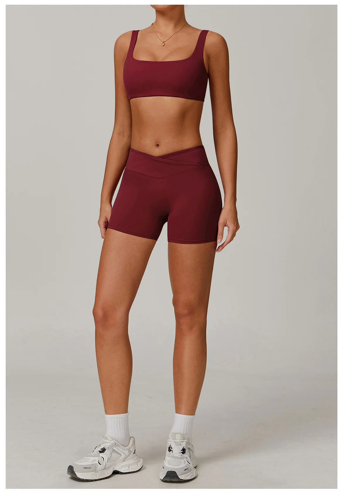 Two-piece women's yoga and fitness set with sports bra and leggings, activewear by The Clothing Company Sydney for workout and running.
