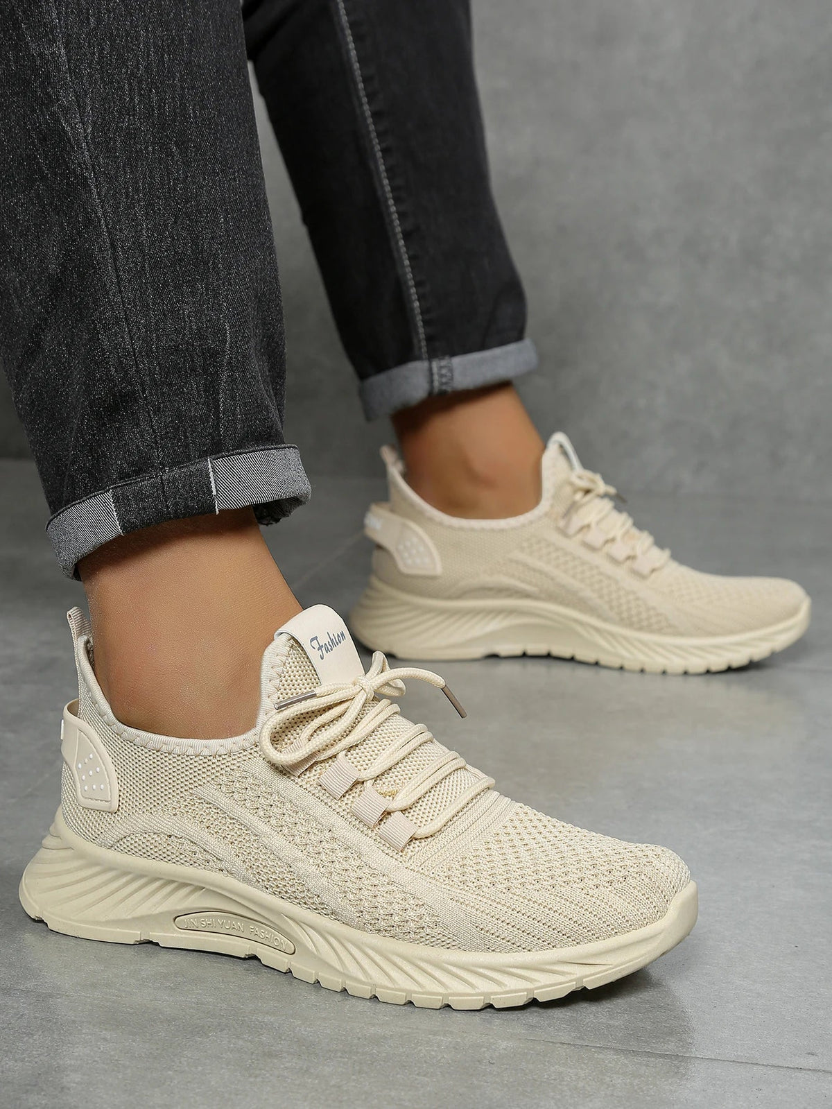 Women's fall casual sneakers by The Clothing Company Sydney featuring fly weave design and lace-up closure.