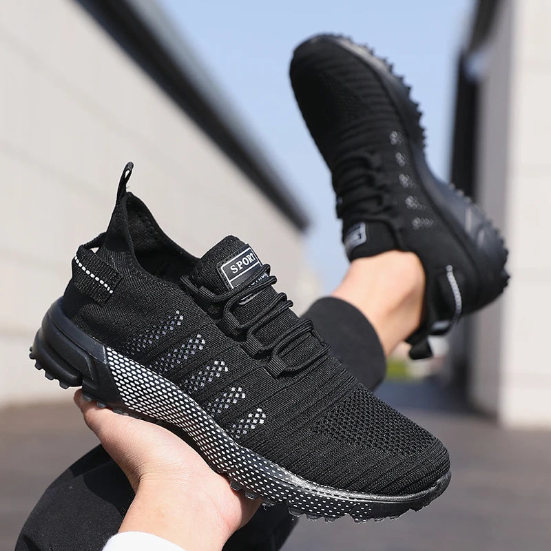 Men's casual mesh sneakers by The Clothing Company Sydney featuring lightweight, breathable design, soft sole, slip-on style, and loafers appearance.