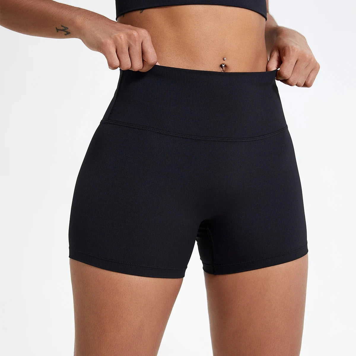 Women's high waist fitness gym leggings and yoga shorts by The Clothing Company Sydney, designed for running, cycling, and workouts.