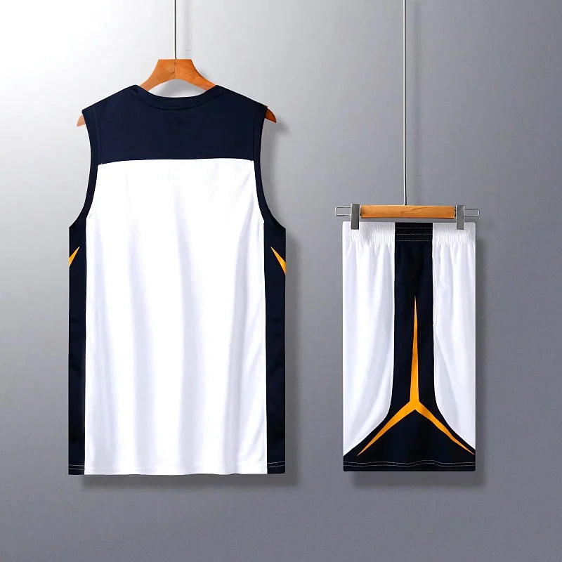 Two-piece sportswear basketball jersey and shorts set for men, women, and kids by The Clothing Company Sydney, blank and customizable.
