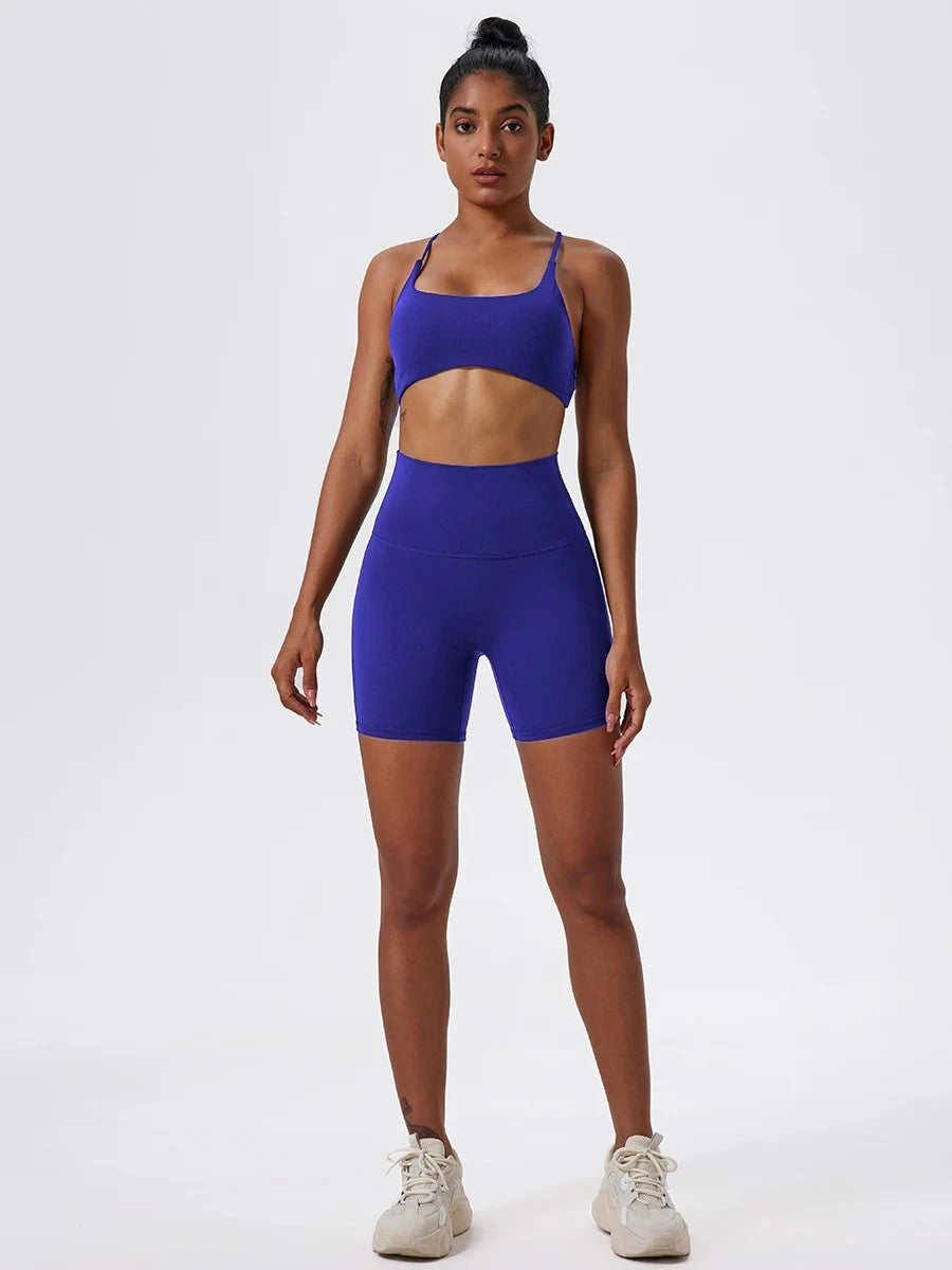High waist yoga shorts for women by The Clothing Company Sydney, featuring breathable fabric and a supportive fit for gym and running.