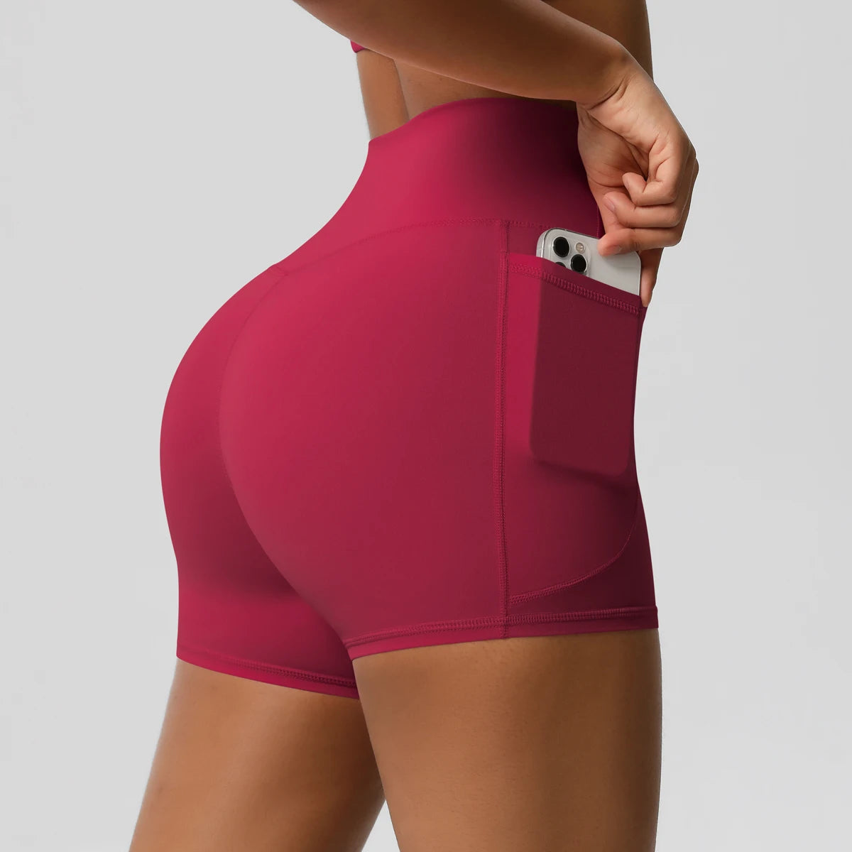 Women's Pocketed Yoga Legging Shorts Squat Proof High Waist Fitness Quick Drying Cycling Workout Gym Shorts