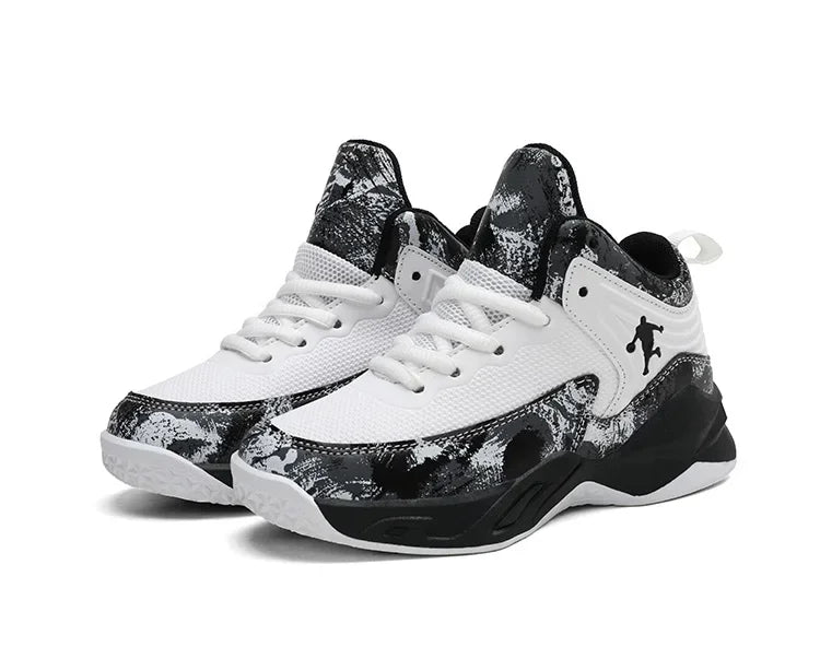 Kids' basketball shoes by The Clothing Company Sydney featuring non-slip sports sneakers in bright colors, designed for active play.