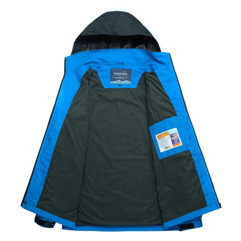 Men's outdoor camping and hiking jacket by The Clothing Company Sydney, lightweight waterproof jacket with adjustable hood.