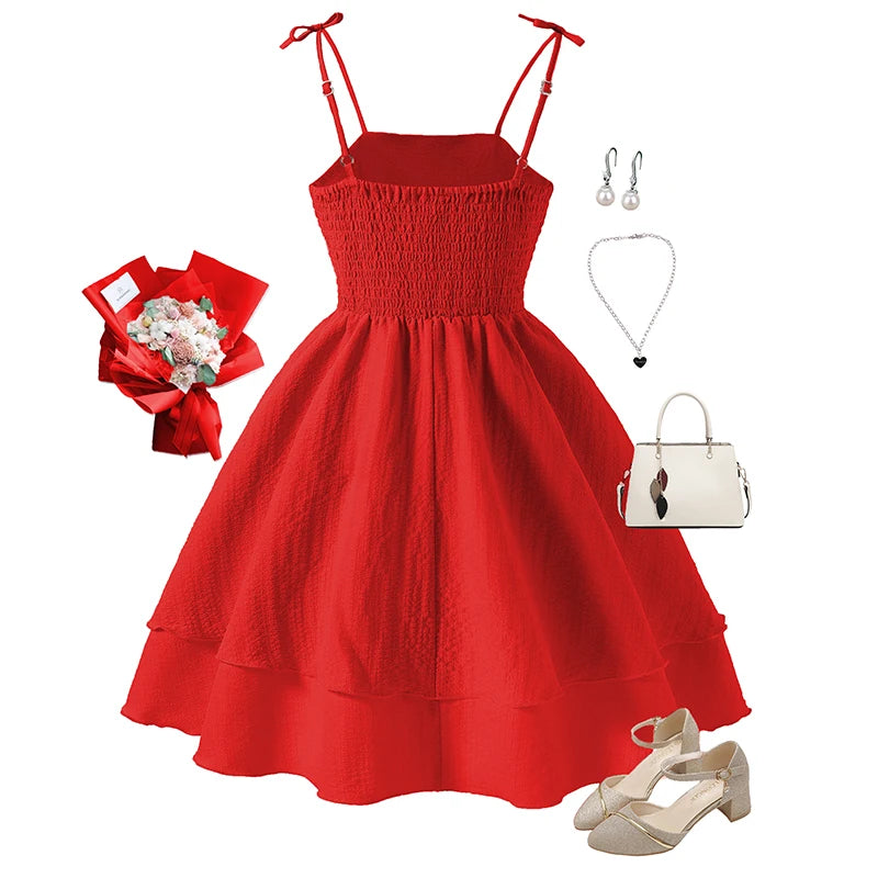 Pink tiered sling princess dress for kids, featuring a sweet style suitable for tween girls' birthday parties, by The Clothing Company Sydney.