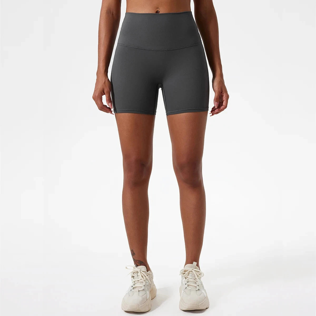 High-waist yoga shorts for women by The Clothing Company Sydney, designed for gym, running, and workout activities.