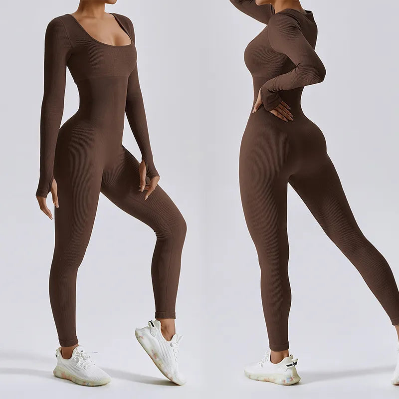 Women's tracksuit Yoga Set Yoga Jumpsuits One Piece Workout Long Sleeve Rompers Sportswear Gym Set Workout Clothes The Clothing Company Sydney
