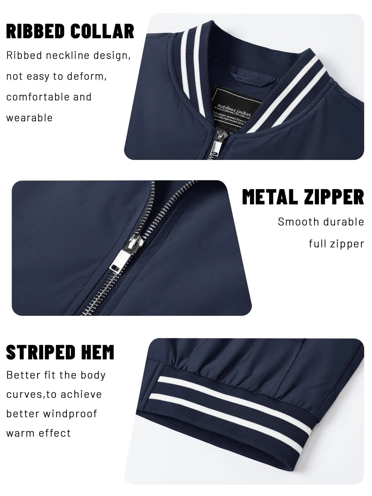 Mens lightweight waterproof casual jacket from The Clothing Company Sydney, full zip bomber style outdoor windbreaker.