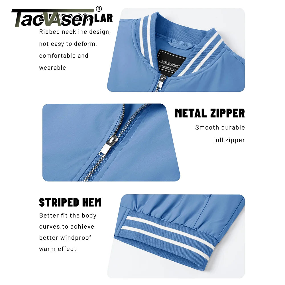 Men's lightweight waterproof casual jacket from The Clothing Company Sydney, full zip bomber style outdoor windbreaker in spring and autumn.