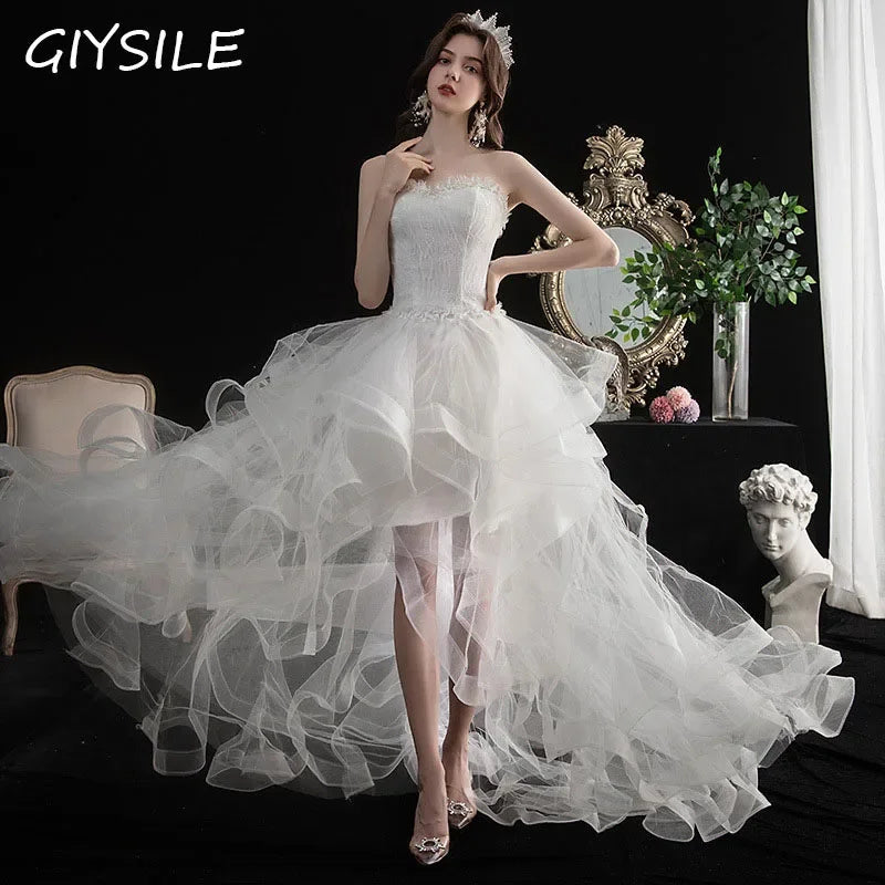 Long Back Light Wedding Dress Princess Fluffy Trailing Cake Skirt Wedding Dress The Clothing Company Sydney
