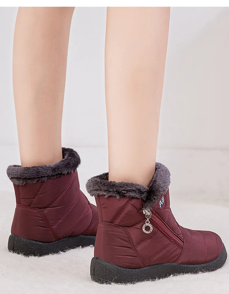 Women’s winter snow boots by The Clothing Company Sydney with warm fur lining and ankle-high waterproof footwear.