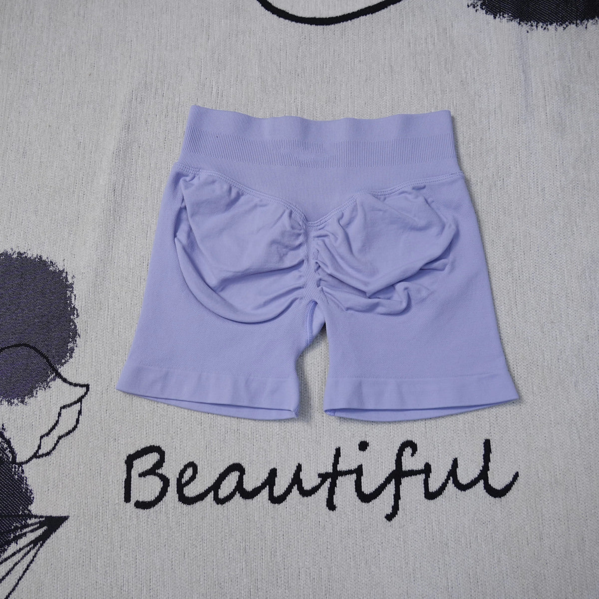 Women's high-waisted seamless yoga shorts by The Clothing Company Sydney, breathable, butt-lifting fitness shorts for gym and running.