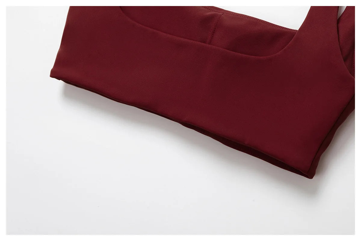 Two-piece women's yoga and fitness set by The Clothing Company Sydney, includes sports bra and leggings for workout and running.