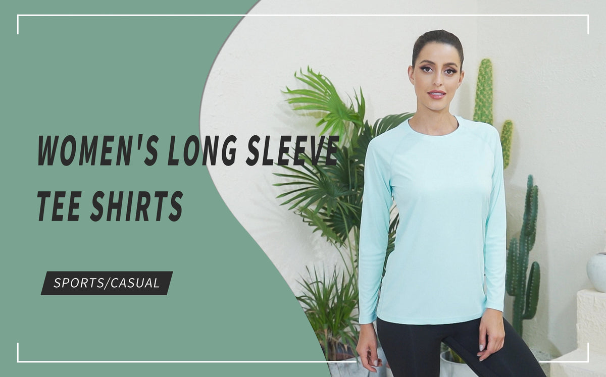 Women's UPF 50+ quick-dry long sleeve T-shirt from The Clothing Company Sydney, designed for sun protection and performance.
