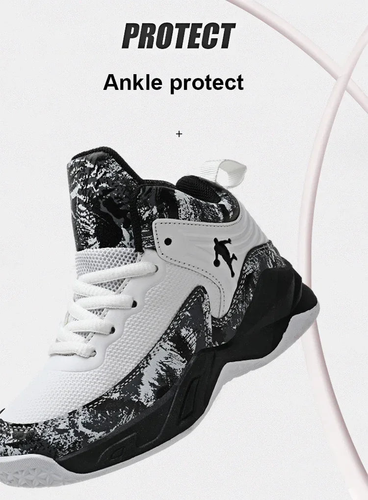Kids basketball shoes by The Clothing Company Sydney featuring non-slip sports sneakers in vibrant colors and supportive design.