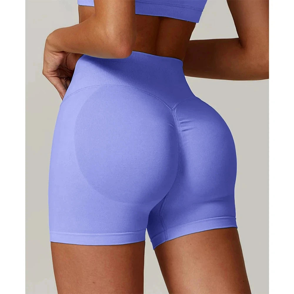 Solid seamless half pants for women by The Clothing Company Sydney, soft fitness wear ideal for yoga, gym, running, and cycling.