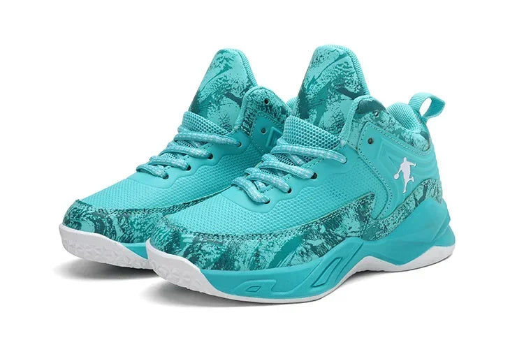 Kids basketball shoes from The Clothing Company Sydney featuring non-slip sports sneakers with colorful design and sturdy grip.