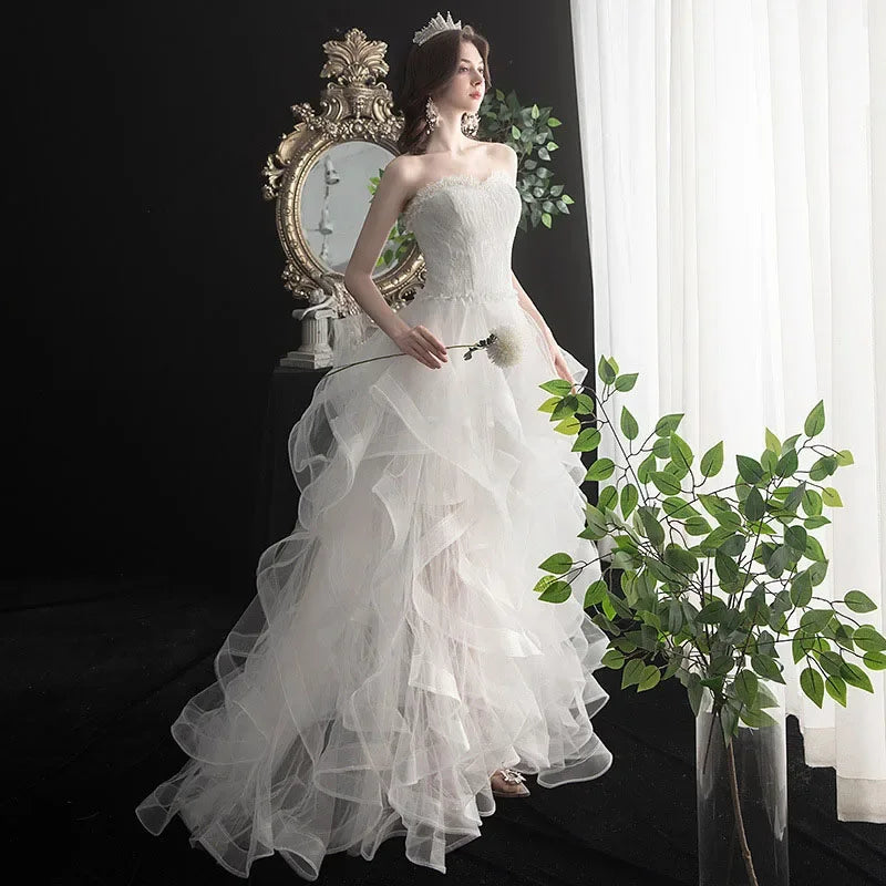 Long Back Light Wedding Dress Princess Fluffy Trailing Cake Skirt Wedding Dress The Clothing Company Sydney