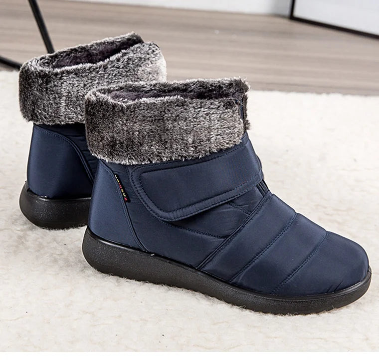 Women's fur-lined waterproof ankle boots from The Clothing Company Sydney with plush insoles and rubber soles for winter warmth
