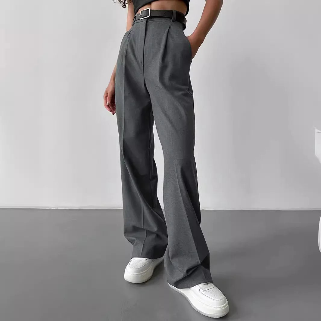 Classic Formal Straight Leg Pants Spring Summer Women's Versatile Casual Wear Loose Fit Wide Leg Pants The Clothing Company Sydney