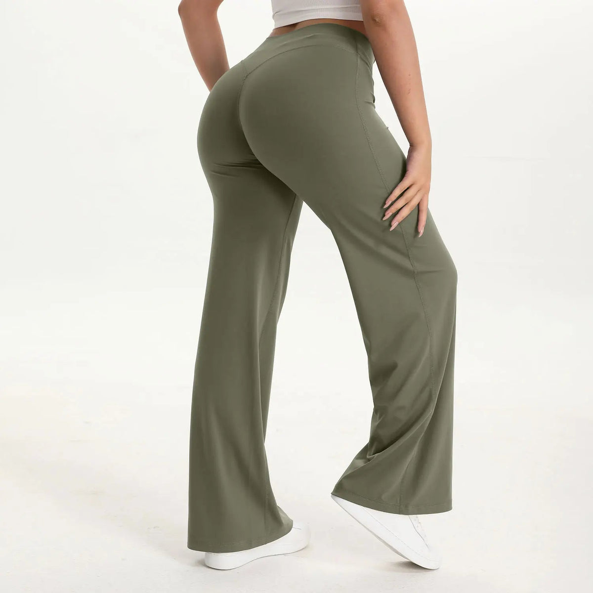Straight Leg Bottoms Women's Mid-Waist Yoga Pants GYM Leggings Pilates Running Sports Trousers The Clothing Company Sydney
