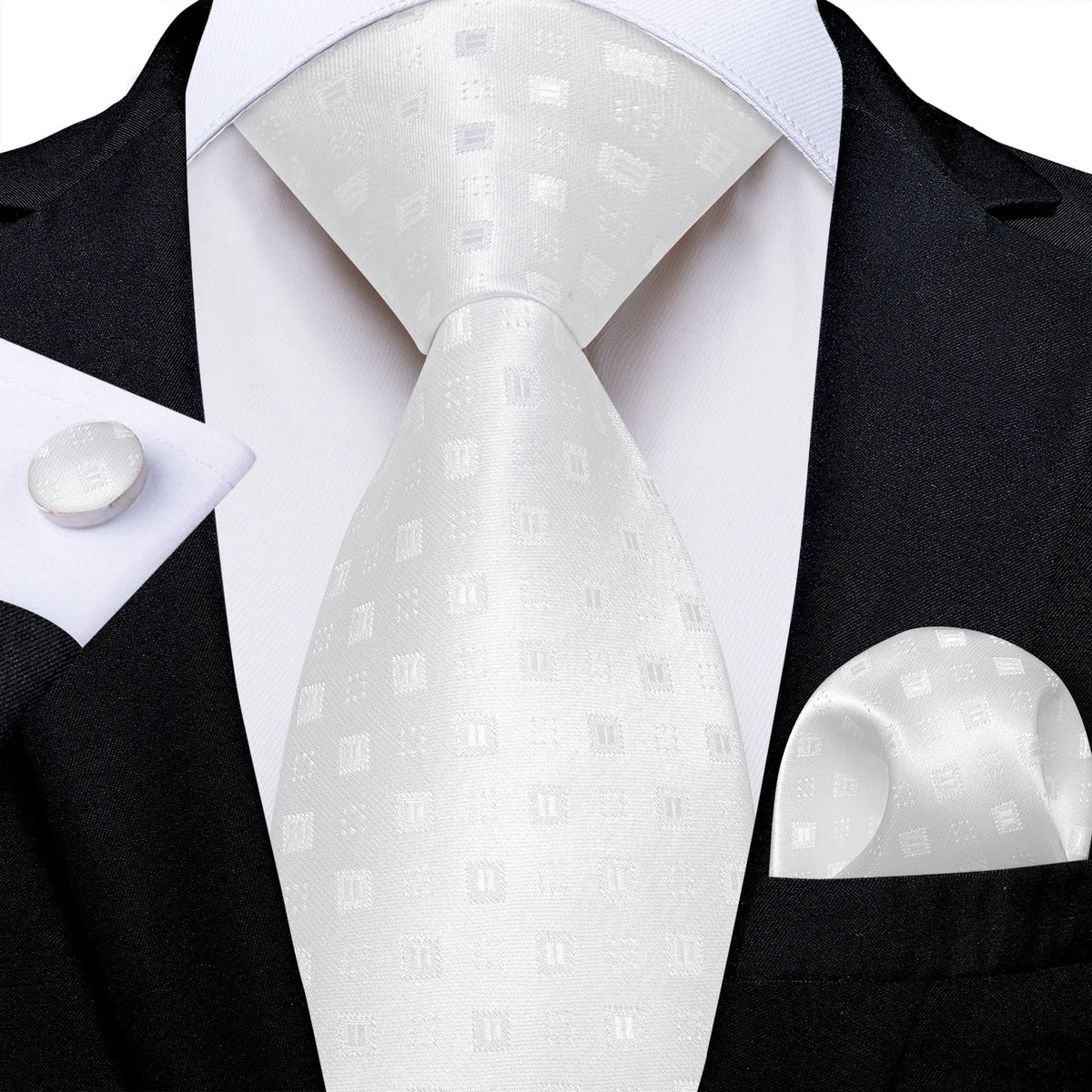 Men's gray paisley silk tie set with pocket square and cufflinks, ideal for weddings, by The Clothing Company Sydney.
