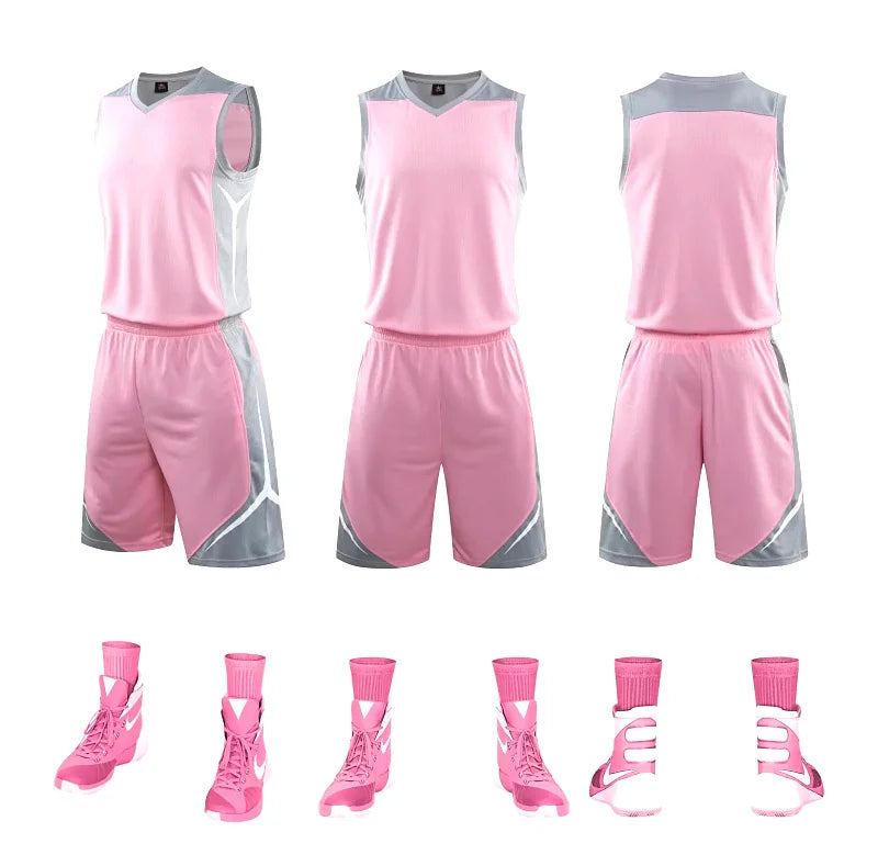 Two-piece basketball jersey and shorts set by The Clothing Company Sydney, suitable for men, women, and kids in sportswear style.