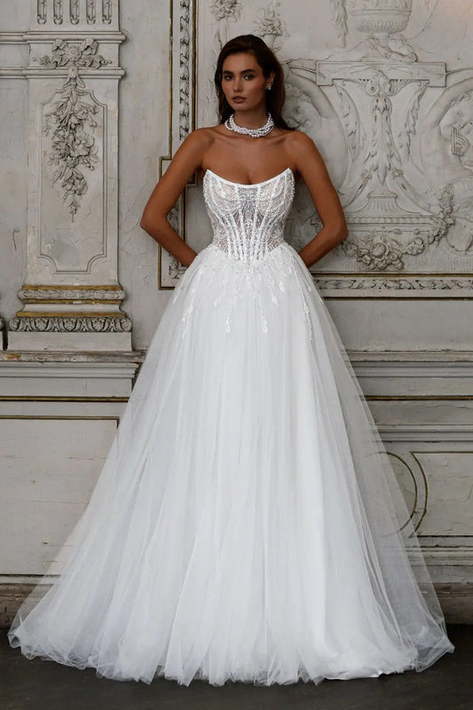 Vintage Scoop Neckline Beaded Lace Bridal Grown A Line Sweep Train Custom Made Wedding Dress The Clothing Company Sydney