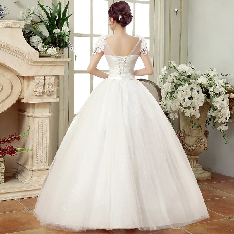 Plus Size Wedding Dress Floor-length Back Strap Lace Flower Wedding Dress The Clothing Company Sydney