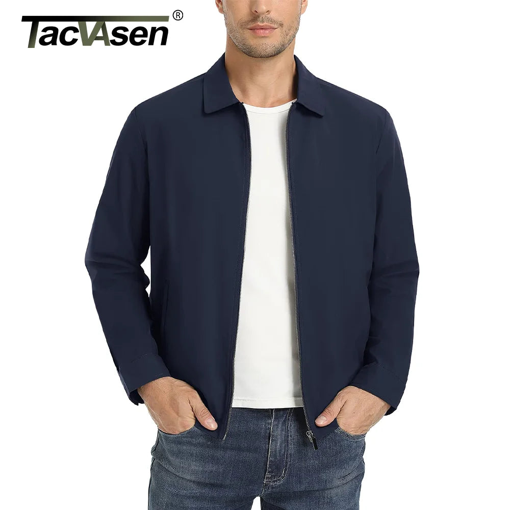 Lightweight Work Jackets Mens Fashion Tunic Style Zipper Pockets Bomber Jackets Full Zip Spring Fall Outerwear The Clothing Company Sydney