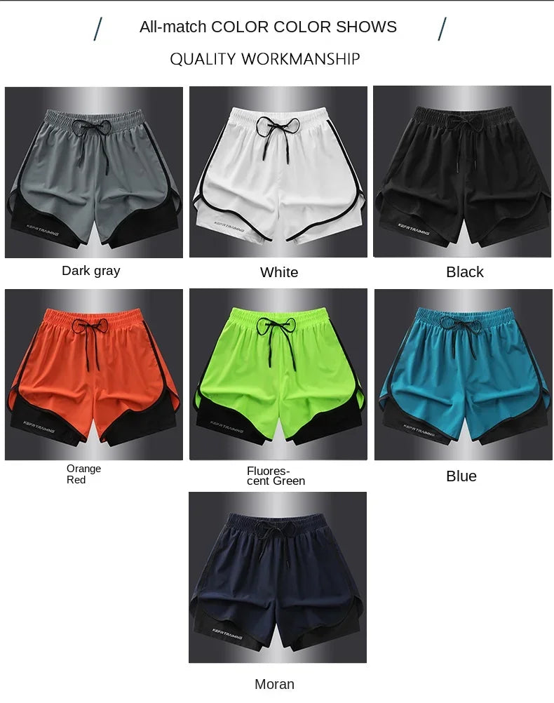 Two-layered gym running shorts by The Clothing Company Sydney, featuring lightweight fitness design and breathable fabric.