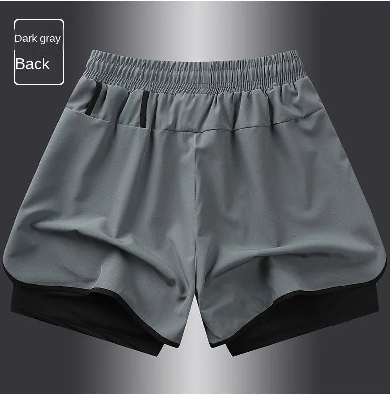Two-layered gym running shorts by The Clothing Company Sydney, showcasing lightweight fitness apparel with breathable fabric.