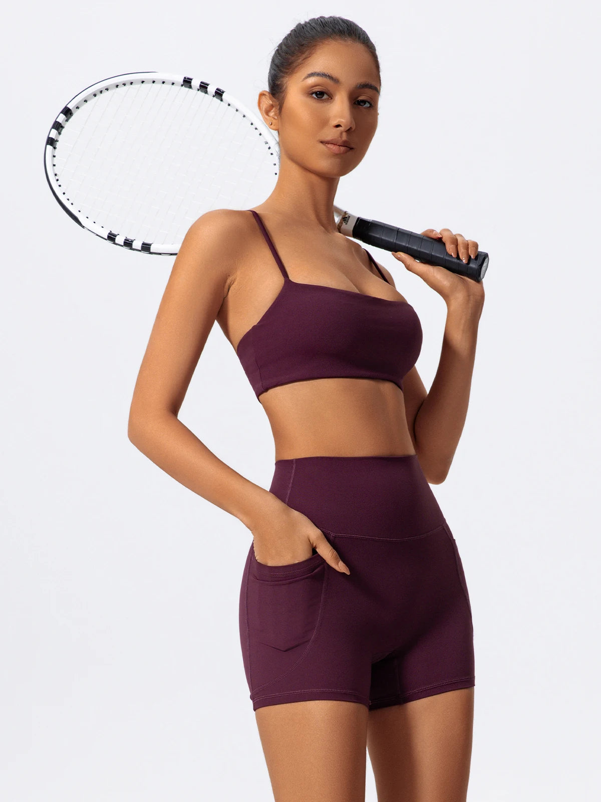 Women Two Piece Gym Workout Bra Yoga Set Shorts Fitness Wear Quick-Dry Sports Bra Flared Pants Suits - The Clothing Company Sydney
