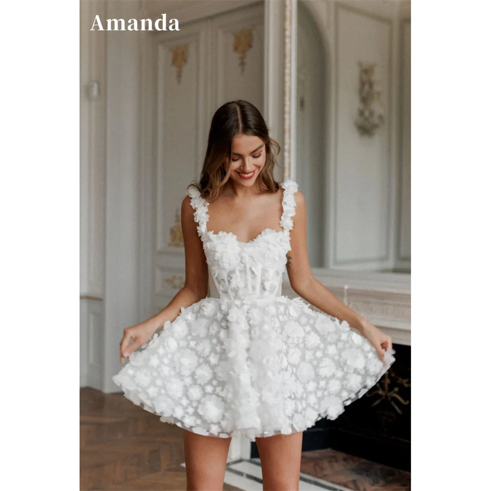 White mini prom dress by The Clothing Company Sydney featuring flower lace embroidery, sleeveless design, and spaghetti straps.