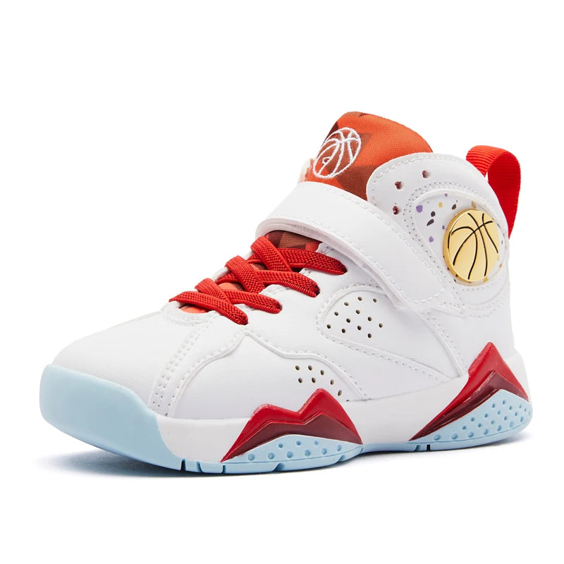 Kids boys’ basketball shoes from The Clothing Company Sydney, non-slip outdoor sports sneakers with supportive grip and vibrant design.