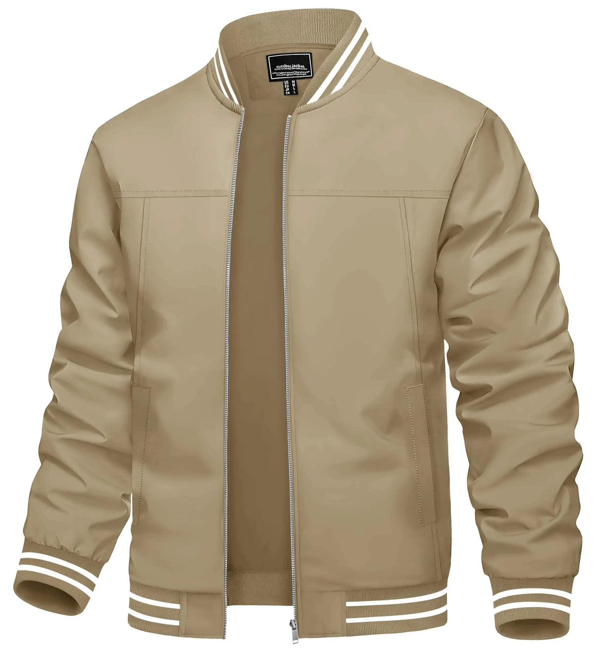 Lightweight men's waterproof spring autumn casual bomber jacket with full zipper, windbreaker style, outdoor wear from The Clothing Company Sydney.