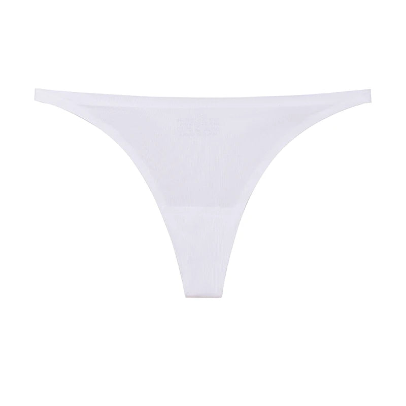 Ice silk thong women’s panties, seamless G-string T-back briefs in soft fabric