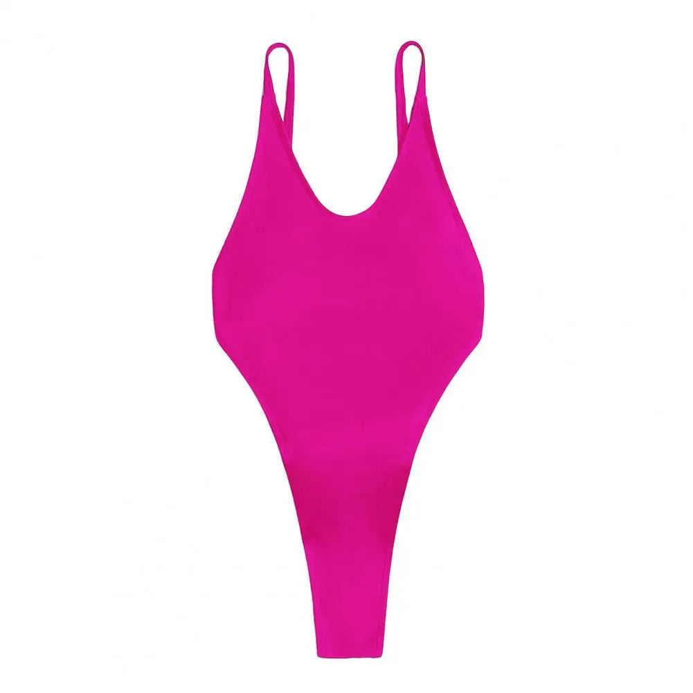 Backless micro thong one-piece swimsuit for women by The Clothing Company Sydney, featuring a sleek, minimal design and feminine fit.