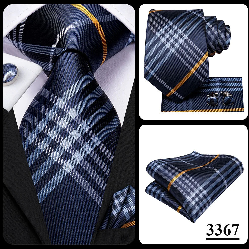 Blue paisley silk tie set for men, includes necktie, cufflinks, and hanky, from The Clothing Company Sydney.